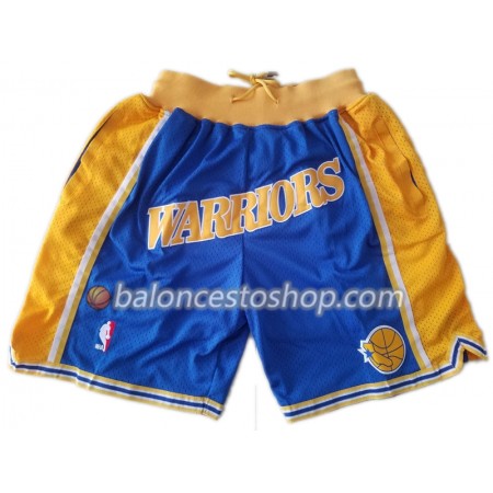 NBA Golden State Warriors Pantalones de Bolsillo para Hombre Azul Swingman